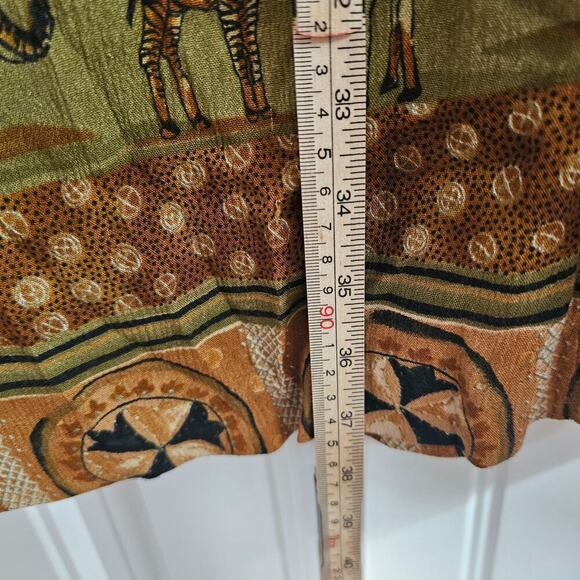 Vintage Y2K Stonebridge Skirt Womens Size 18W Brown Safari Animal Giraffe Zebra - Picture 9 of 11